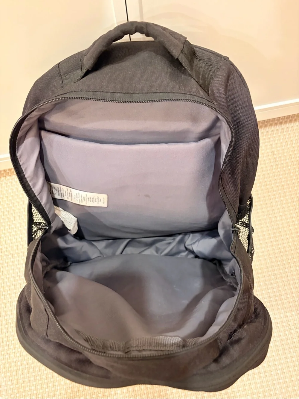 Pottery Barn Teen Black Backpack with Neon Yellow Logo